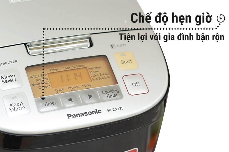 Nồi cơm điện tử Panasonic 1.8 lít SR-ZX185KRAM