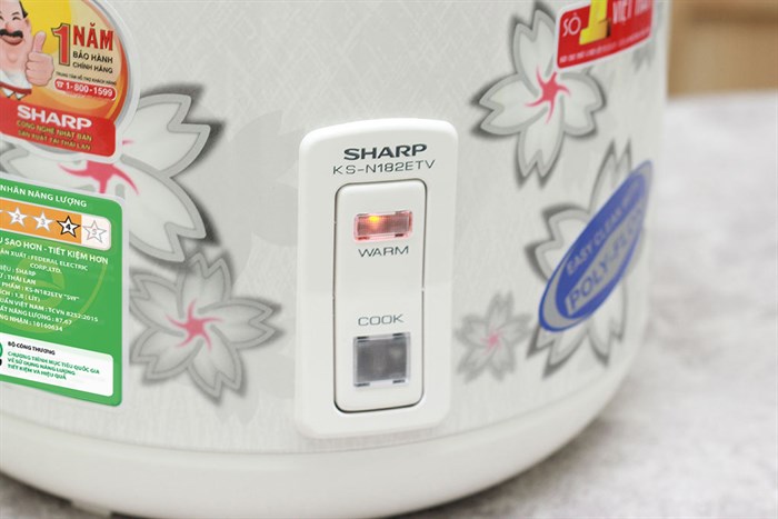 Nồi cơm nắp gài Sharp 1.8 lít KS-N182ETV Màu Xám