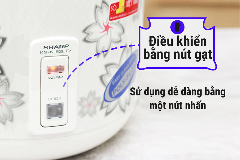Nút điều khiển Nồi cơm điện nắp gài Sharp 1.8 lít KS-N182ETV