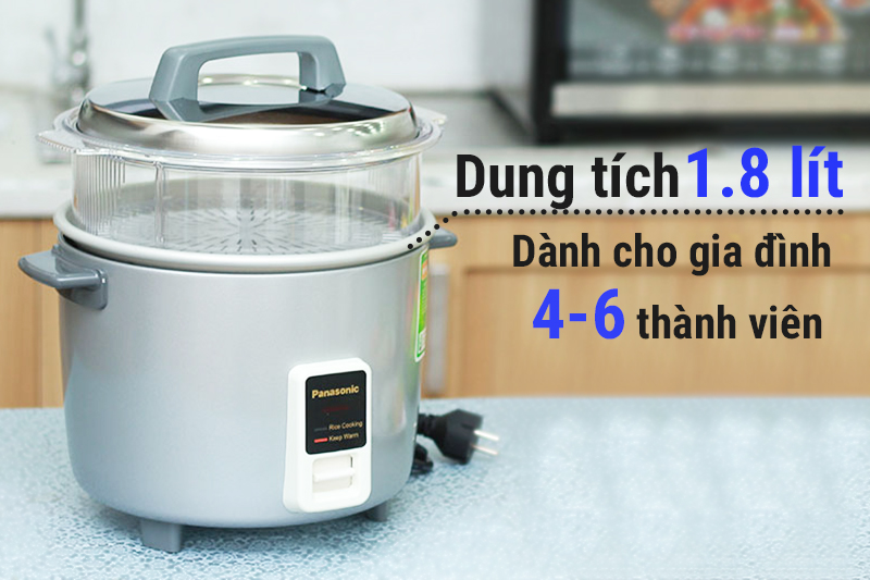 Nồi cơm điện nắp rời Panasonic 1.8 lít SR-W18GSLRA
