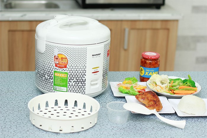 Nồi cơm điện Sharp 1.8 lít KS-181TJV Màu Trắng