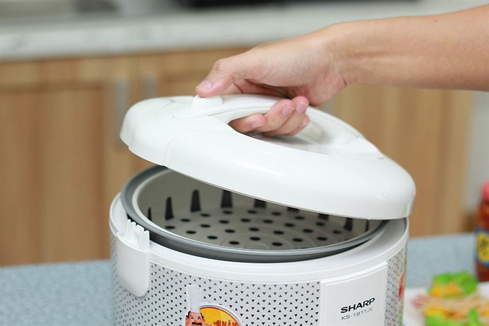 Nồi cơm điện Sharp 1.8 lít KS-181TJV Màu Trắng