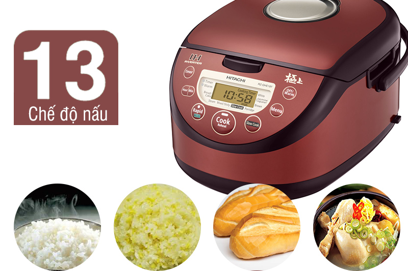 13 chế độ nấu của Nồi cơm điện tử cao tần Hitachi RZ-GHE18YN