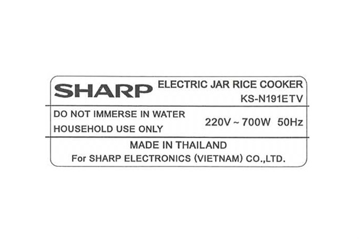 Nồi cơm nắp gài Sharp 1.8 lít KS-N191ETV Màu Nâu nhạt