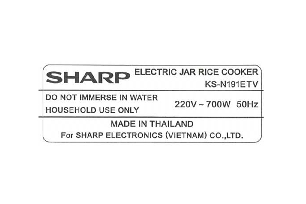 Nồi cơm nắp gài Sharp 1.8 lít KS-N191ETV Màu Nâu nhạt