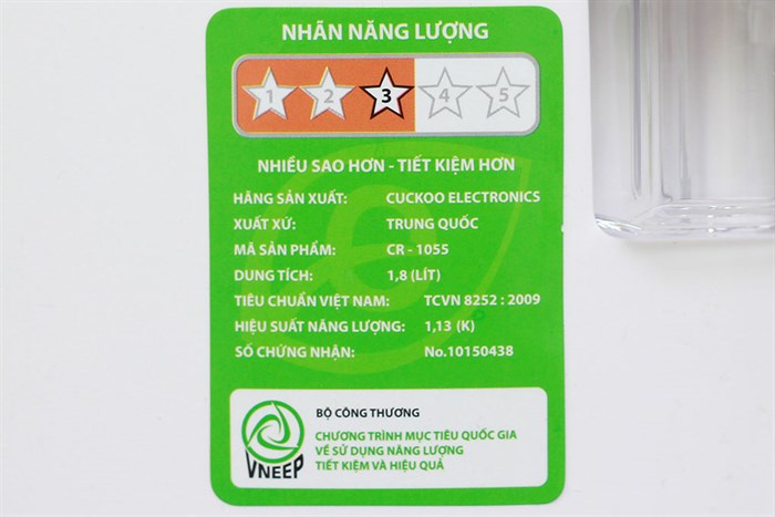 Nồi cơm điện Cuckoo 1.8 lít CR-1055 Màu Trắng - Đỏ