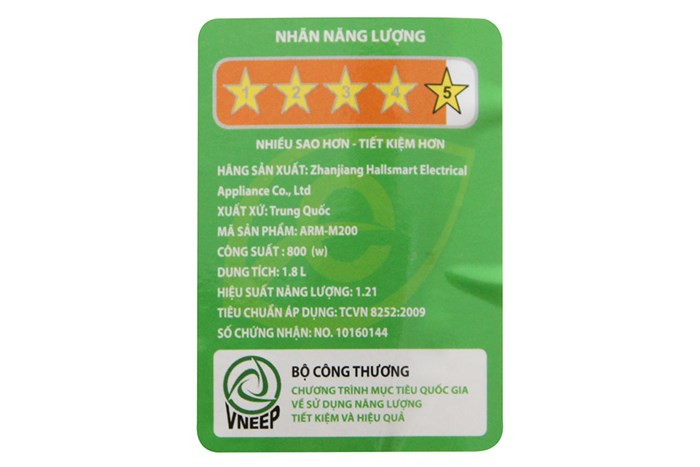 Nồi cơm điện Aqua 1.8 lít ARM-M200 Màu Trắng