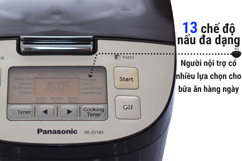Nồi cơm điện tử Panasonic 1.8 lít SR-ZS185TRAM