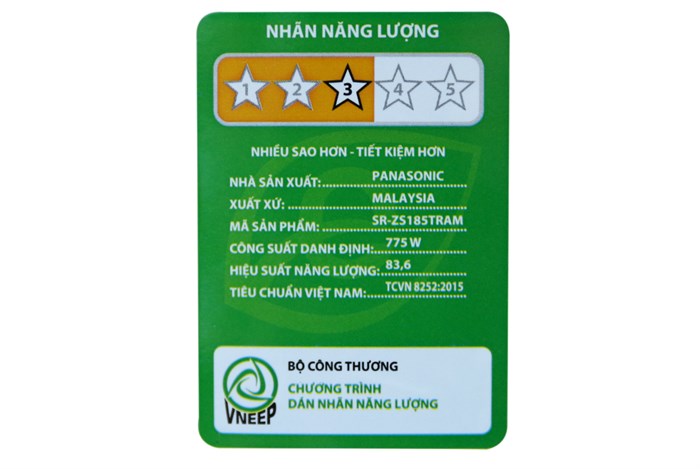 Nồi cơm điện tử Panasonic 1.8 lít SR-ZS185TRAM Màu Nâu