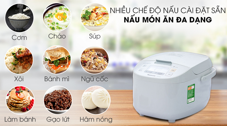 Nồi cơm điện tử Panasonic 1.8 lít SR-ZE185WRAM
