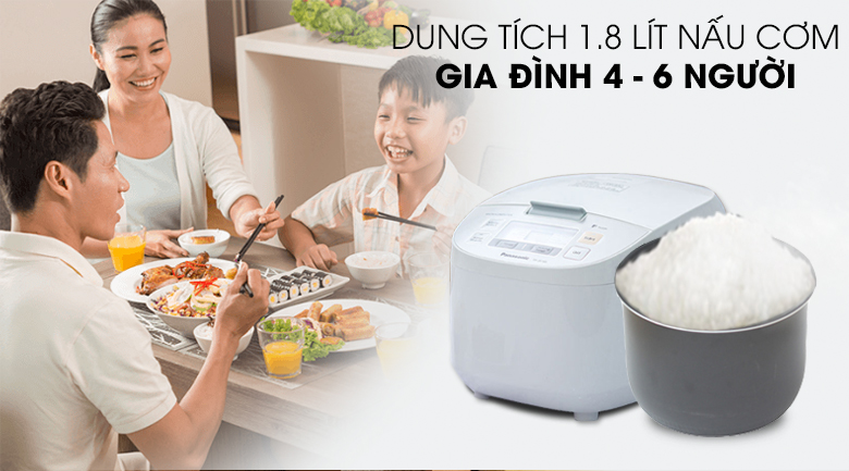 Nồi cơm điện tử Panasonic 1.8 lít SR-ZE185WRAM