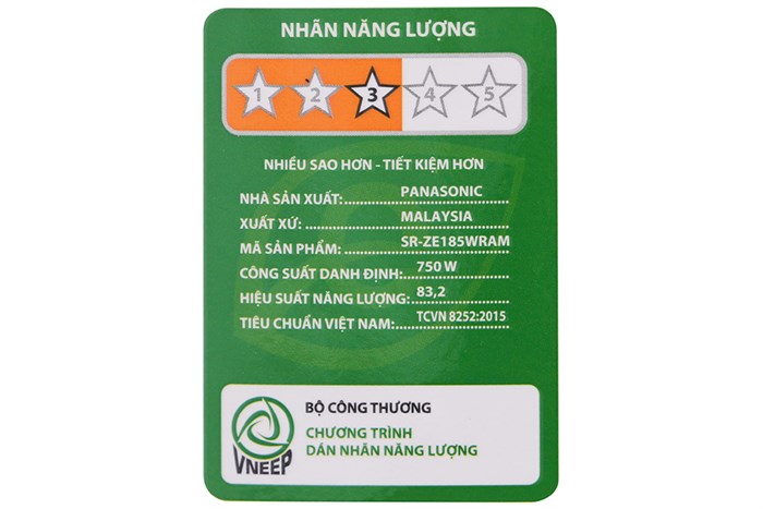 Nồi cơm điện tử Panasonic 1.8 lít SR-ZE185WRAM Màu Trắng