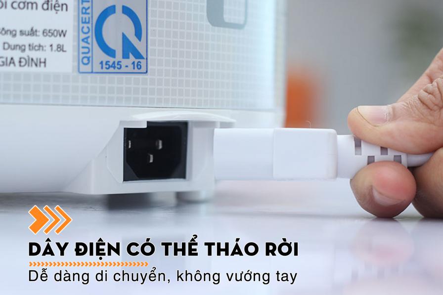 Nồi cơm điện nắp gài Happycook 1.8 lít HCJ-180 dây điện tháo rời