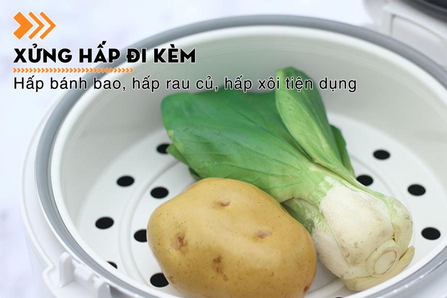 Nồi cơm điện nắp gài Happycook 1.8 lít HCJ-180 kèm xửng hấp