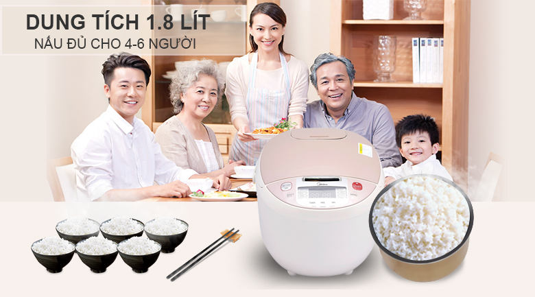 Nồi cơm điện tử Midea 1.8 lít MB-FS5018