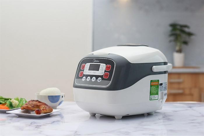Nồi cơm điện tử Midea 1.8 lít MR-SC18MB Màu Trắng - Xám