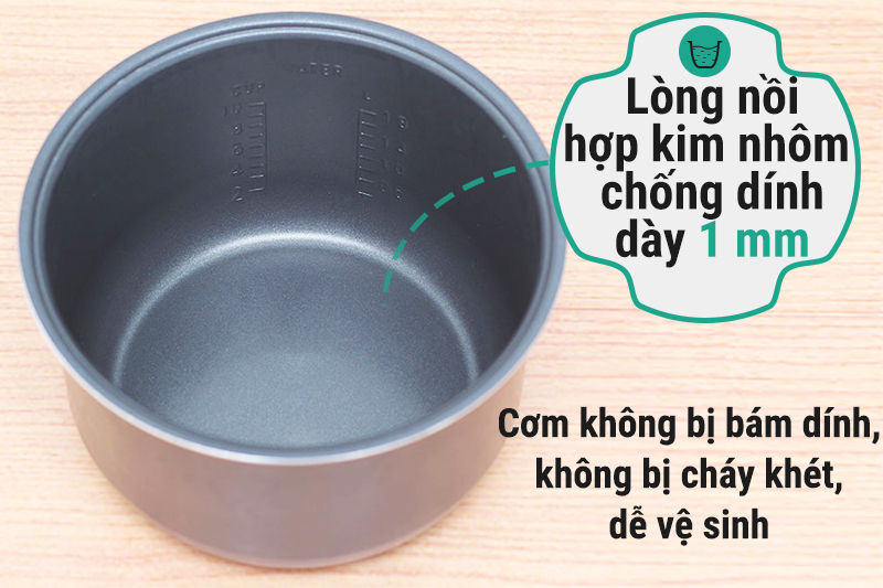 Nồi cơm điện nắp gài Midea 1.8 lít MR-CM1801