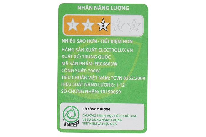 Nồi cơm điện Electrolux 1.8 lít ERC6603W Màu Trắng