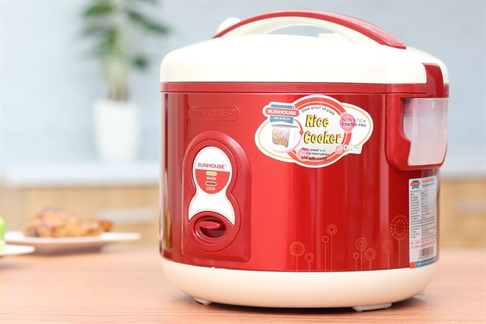 Nồi cơm điện Sunhouse 1.2 lít SH8215 Màu Đỏ