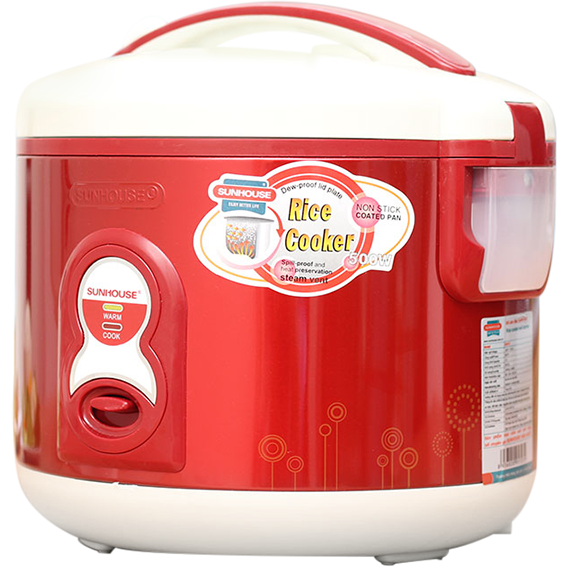 Nồi cơm điện Sunhouse 1.2 lít SH8215 Màu Đỏ