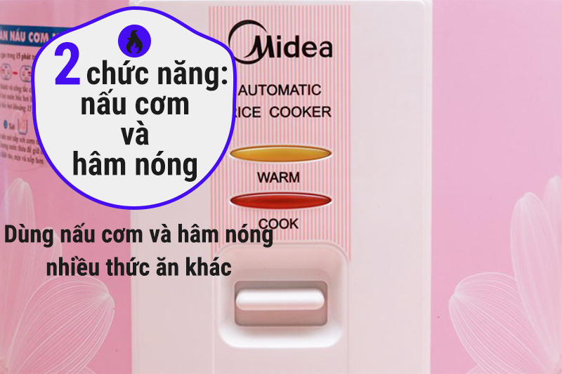 Nồi cơm điện nắp gài Midea 1 lít MR-CM1005