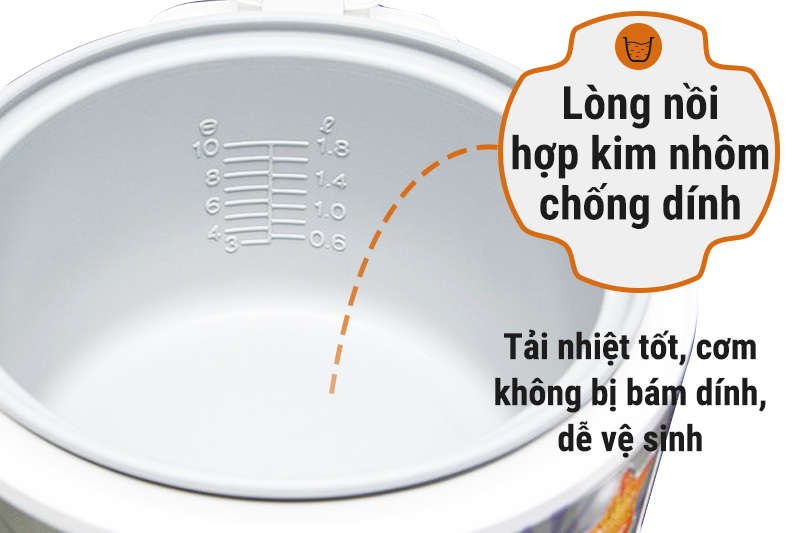 Nồi cơm điện nắp gài Sharp 1.8L KS-N181ETV
