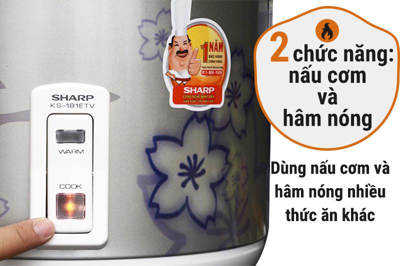 Nồi cơm điện nắp gài Sharp 1.8L KS-N181ETV