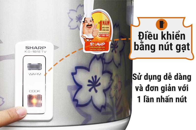 Nồi cơm điện nắp gài Sharp 1.8L KS-N181ETV