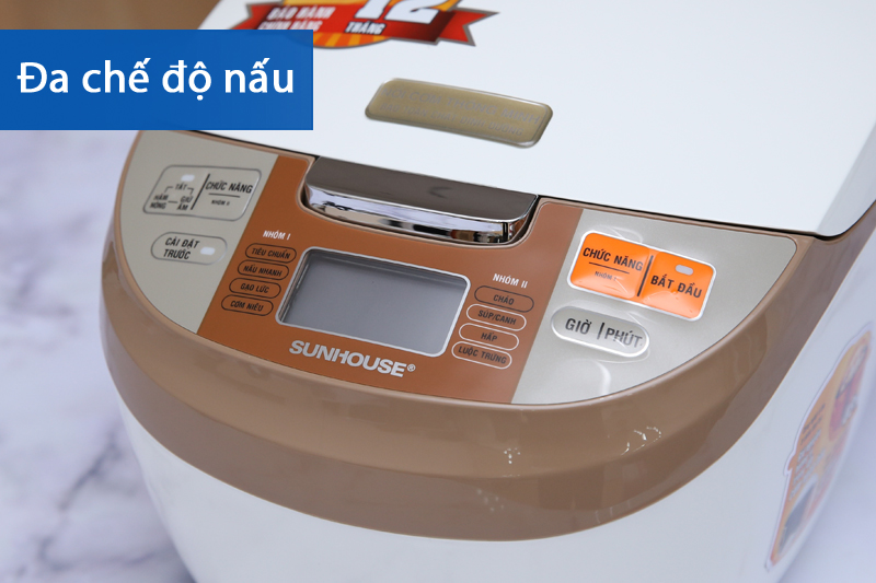 Nồi cơm điện tử Sunhouse 1.8L SHD8900 nâu