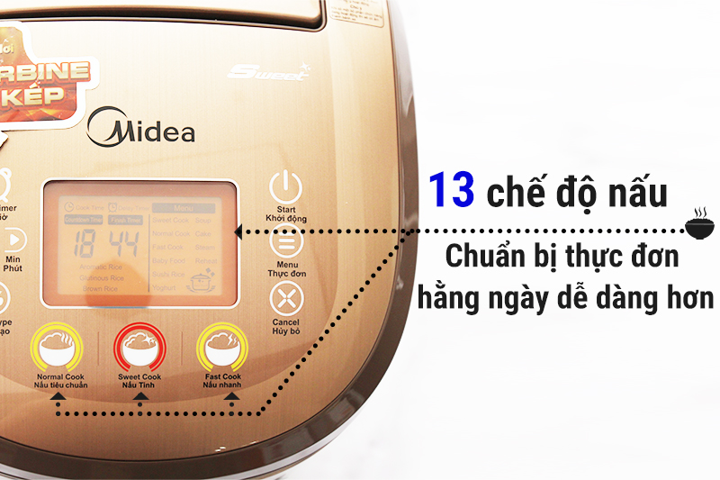 Nồi cơm điện tử Midea 1.8 lít MB-FZ5021