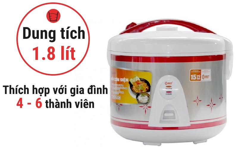 Nồi cơm điện nắp gài Comet 1.8 lít CM8016