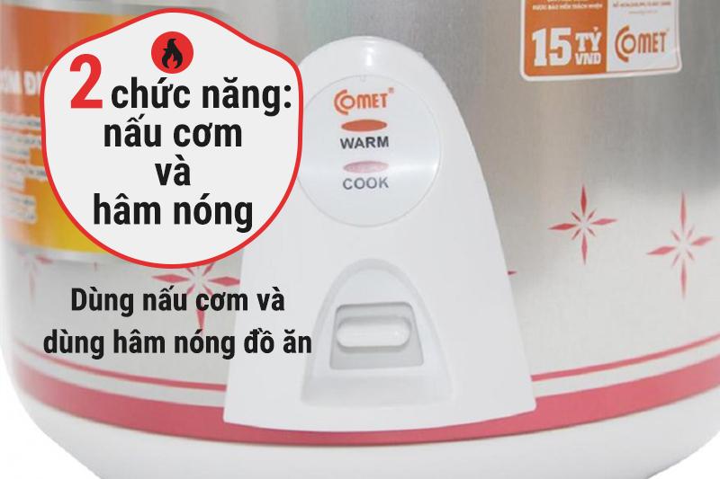 Nồi cơm điện nắp gài Comet 1.8 lít CM8016