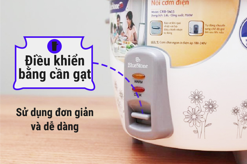 Nồi cơm điện nắp rời Bluestone 1.8L CRB-5415