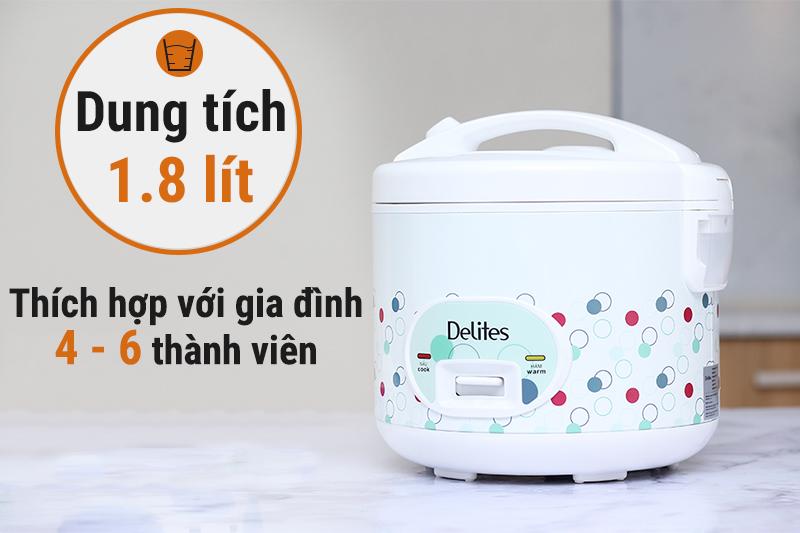 Nồi cơm nắp gài Delites 1.8 lít NCG1801