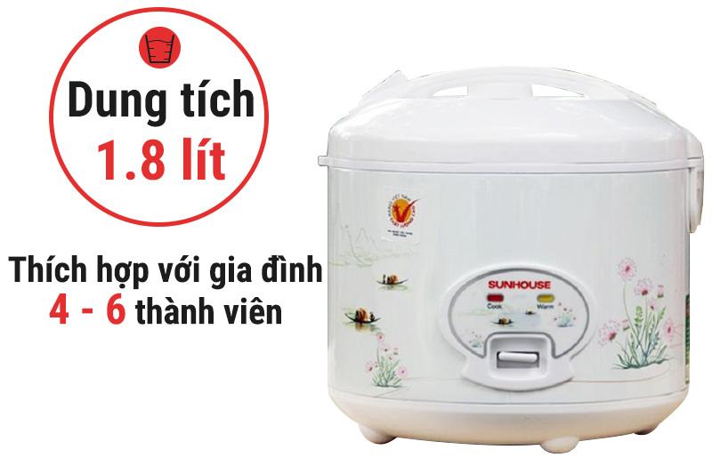Nồi cơm điện nắp gài Sunhouse 1.8 lít SHD8602