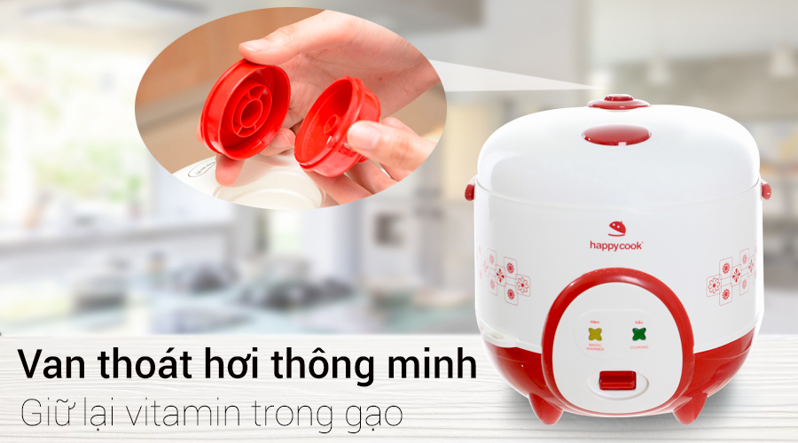 Nồi cơm điện Happycook 1.8 lít HC-180A Đỏ