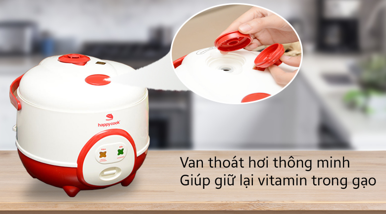 Nồi cơm điện Happycook 0.6 lít HC-60 Đỏ