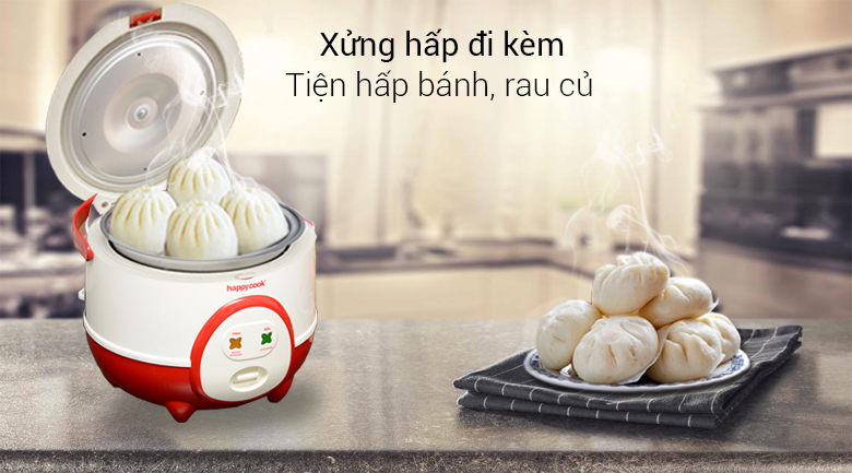 Nồi cơm điện Happycook 0.6 lít HC-60 Đỏ