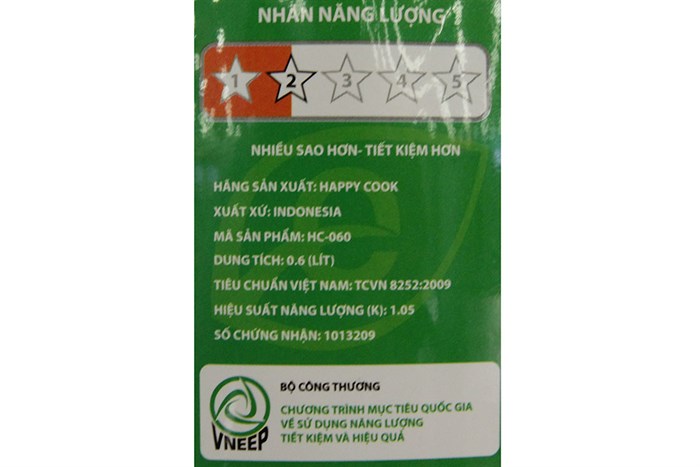 Nồi cơm điện Happycook 0.6 lít HC-60 Đỏ Màu Trắng - Đỏ