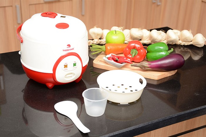 Nồi cơm điện Happycook 0.6 lít HC-60 Đỏ Màu Trắng - Đỏ