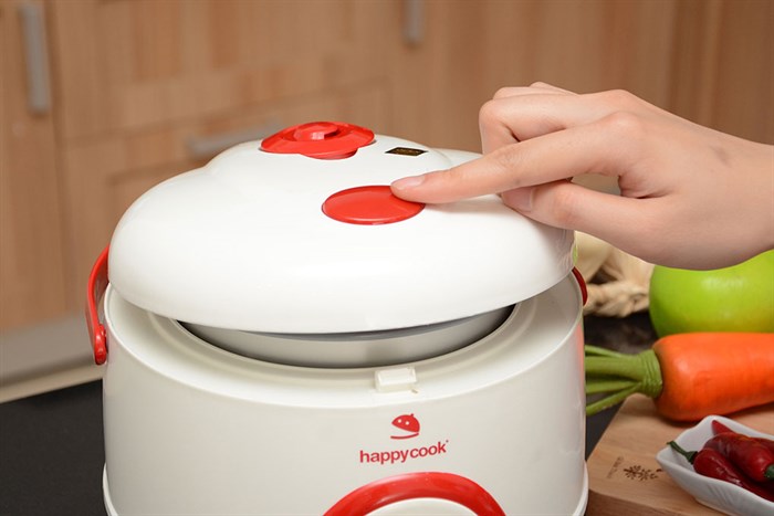 Nồi cơm điện Happycook 0.6 lít HC-60 Đỏ Màu Trắng - Đỏ