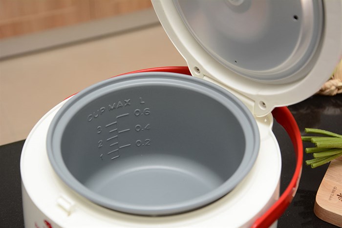 Nồi cơm điện Happycook 0.6 lít HC-60 Đỏ Màu Trắng - Đỏ