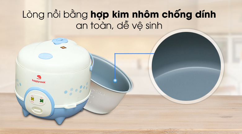 Nồi cơm điện Happycook 1.2 lít HC-120-Xanh