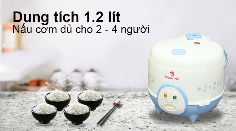 Nồi cơm điện Happycook 1.2 lít HC-120-Xanh