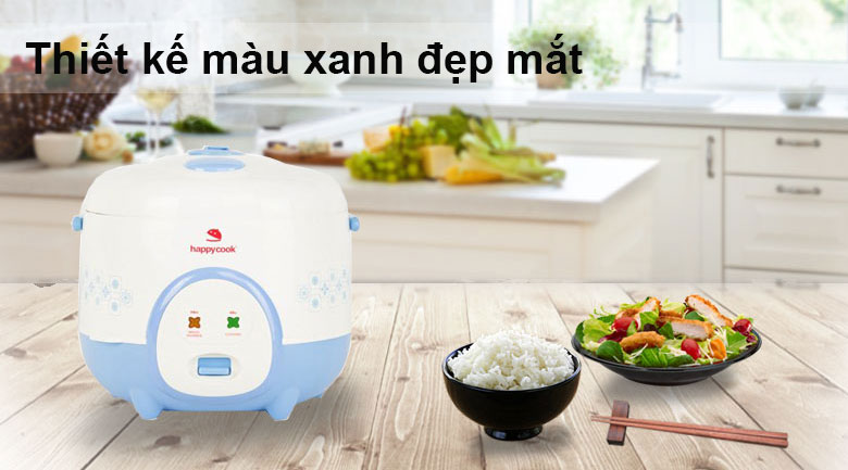 Nồi cơm điện Happycook 1.2 lít HC-120-Xanh