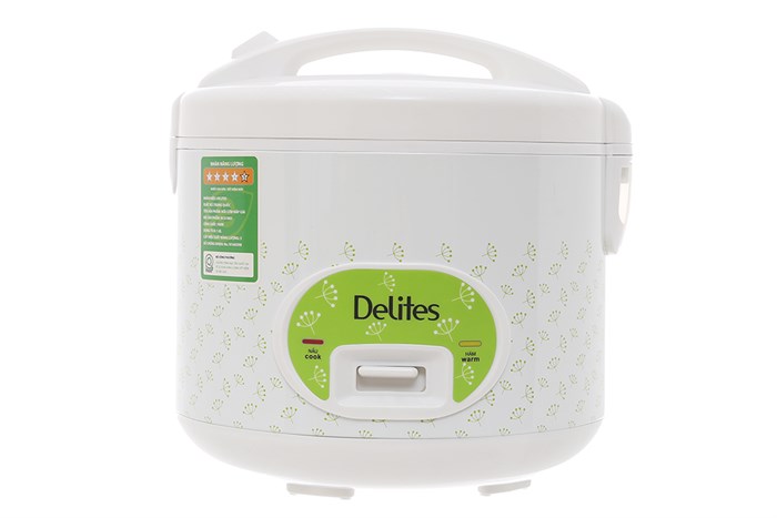 Nồi cơm điện Delites 1.8 lít NCG1801 01 Màu Trắng - Xanh lá