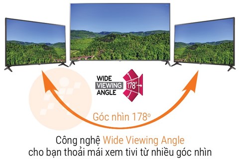 Góc nhìn tivi rộng hơn 178 độ