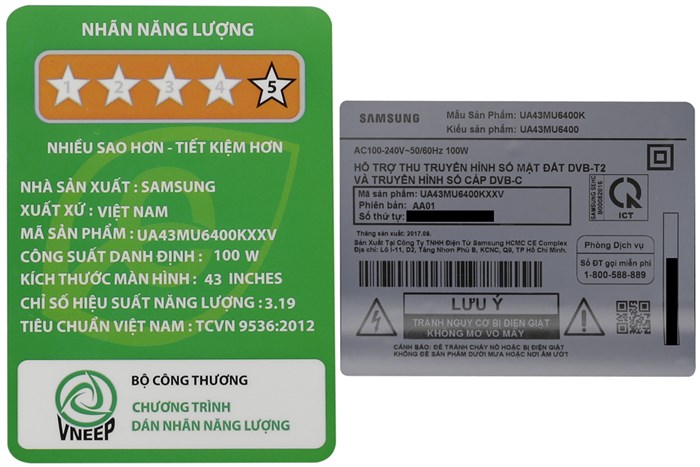 Smart Tivi Samsung 4K 43 inch UA43MU6400 Màu Bạc