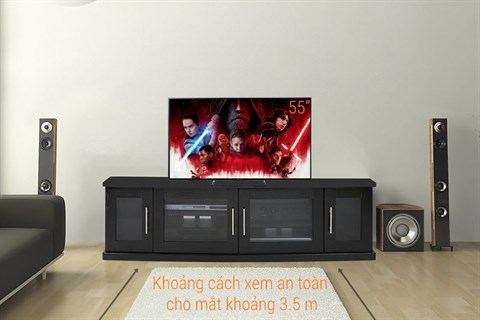 Internet Tivi Sony 4K 55 inch KD-55X7000E có khoảng cách cho mắt an toàn
