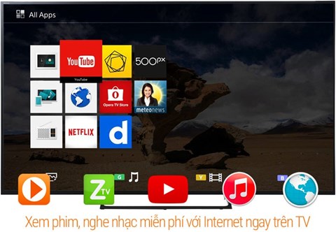 Internet Tivi Sony 4K 55 inch KD-55X7000E có internet trên tivi
